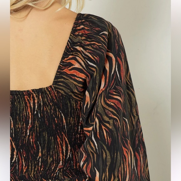 Entro Black Flame Print Tiered Romper - Size S, Great Condition - Picture 4 of 9